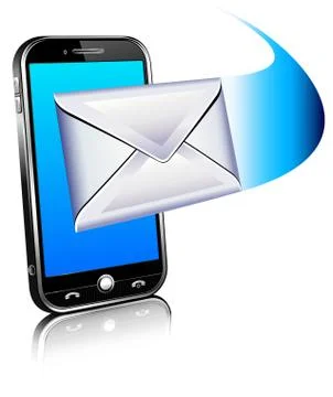 3D Send a letter icon - mobile phone Stock Illustration