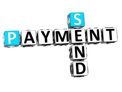 3d send payment crossword Stock Illustration