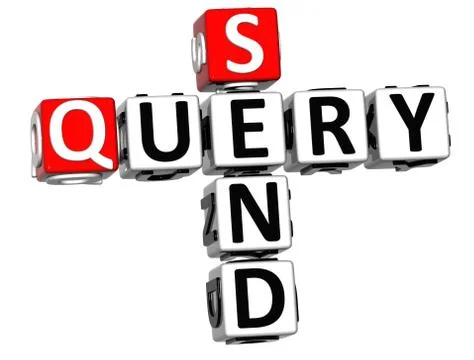 3d send query crossword on white background Stock Illustration