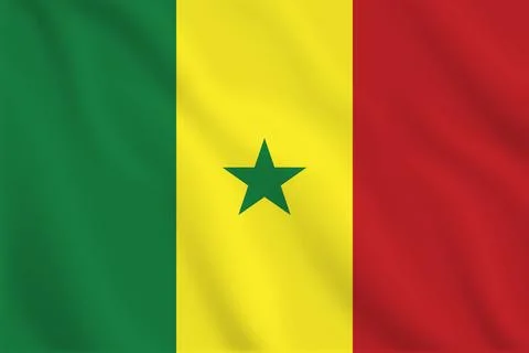 3D Senegal waving flag pattern background. Realistic national flag design. .. Stock Illustration