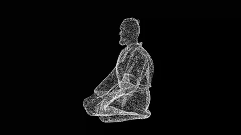 3D Sensei rotates on black background. Warrior and Honor concept. Oriental Stock Footage 260898027
