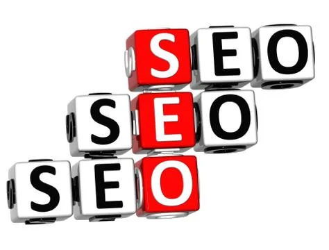 3d seo crossword Stock Illustration