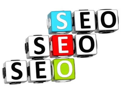 3d seo crossword Stock Illustration