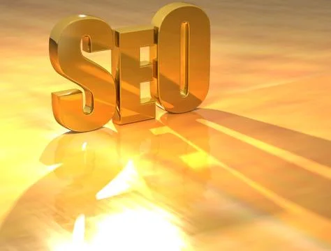 3d seo gold text Stock Illustration