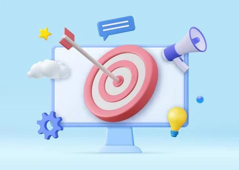 3d Seo optimization and smm concept. Illustrazione stock