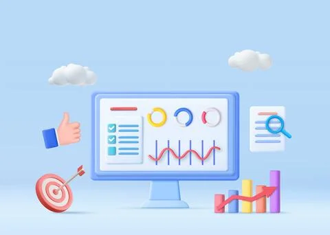 3D SEO Optimization, Stock Illustration