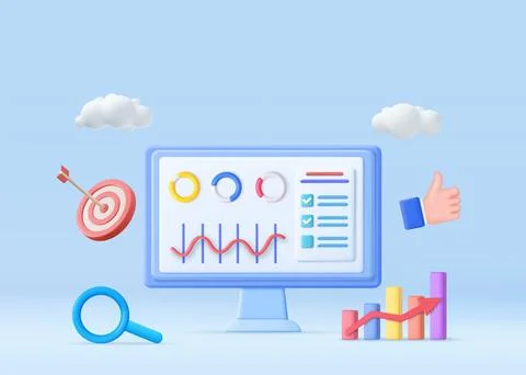 3D SEO Optimization, Stockillustratie