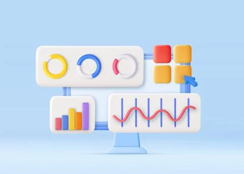 3D SEO Optimization, Illustrazione stock