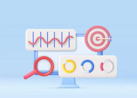 3D SEO Optimization, Illustrazione stock