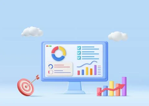 3D SEO Optimization, Illustrazione stock