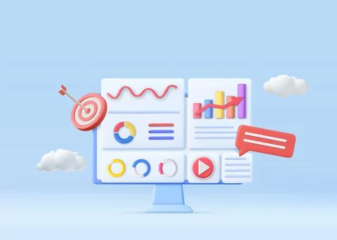 3D SEO Optimization, Illustrazione stock