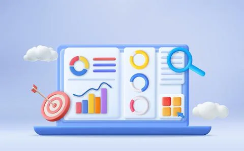 3D SEO Optimization, Stock Illustration