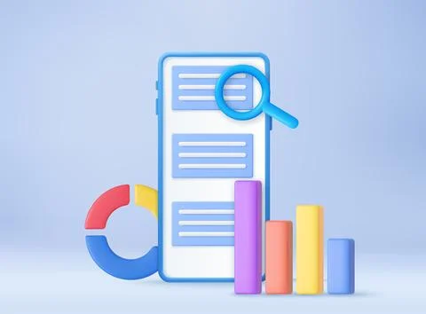 3D SEO Optimization, stock trading, Stock-Illustration