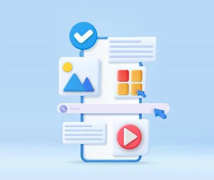 3D SEO Optimization, stock trading, Illustrazione stock