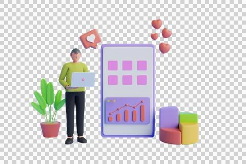 3D SEO Optimization, web analytics and seo marketing concept Illustrazione stock