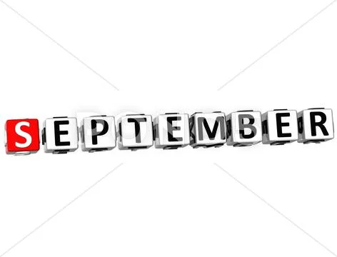 3d september block text Stock Illustration