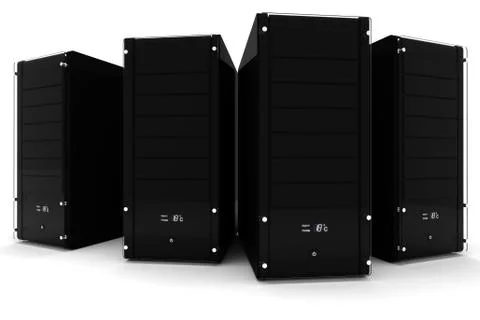 3d server - data center, on white 스톡 일러스트