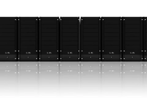 3d server - datacenter, on white Stock Illustration