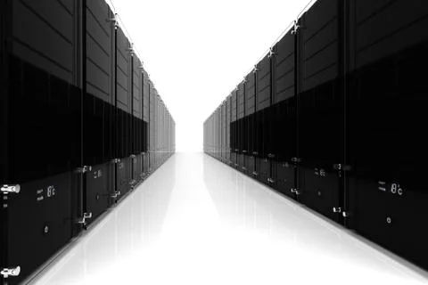 3d server - datacenter, on white Stock Illustration
