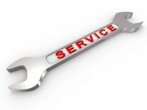 3d service wrench Stock Illustration