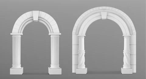 3D set of antique marble arches Stock Illustration