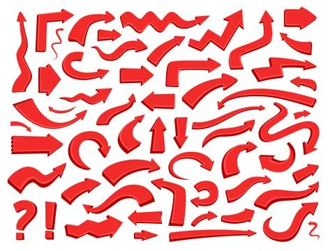3d set arrows. Arrow symbol collection. Isometric icons vector illustration Stock Illustration