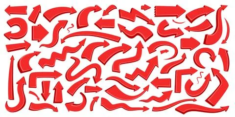 3d set arrows. Arrow symbol collection. Isometric icons isolated on white Stock Illustration