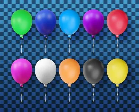 3D set of balloon isolated Stock Illustration