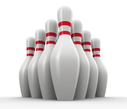 3d set of bowling skitties Stock Illustration
