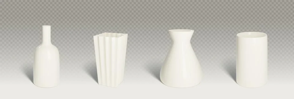 3D set of ceramic vases Illustrazione stock
