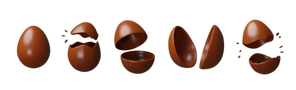 3d set chocolate easter egg. Stock Illustration