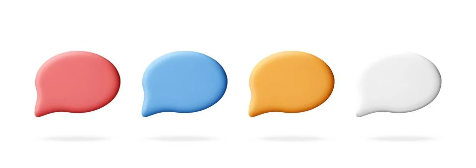 3D Set of colorful speech bubbles 스톡 일러스트
