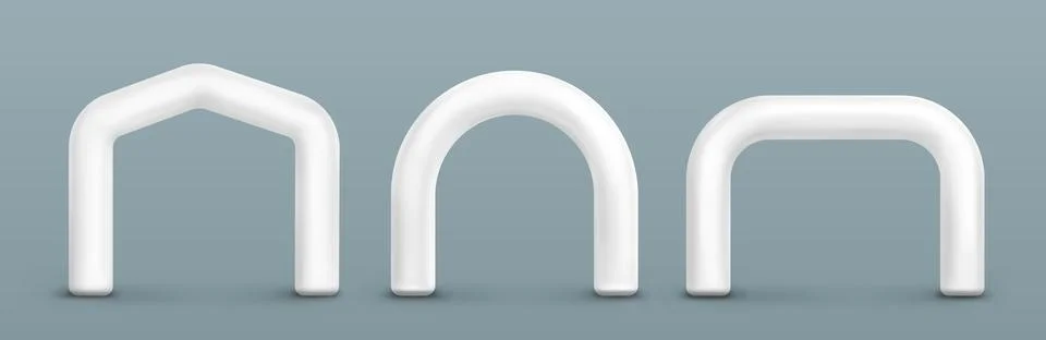 3D set of inflatable gates for marathon start Stock Illustration