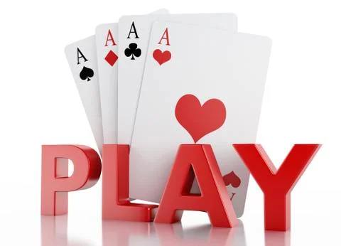 3d set of playing cards. Isolated white background イラスト素材
