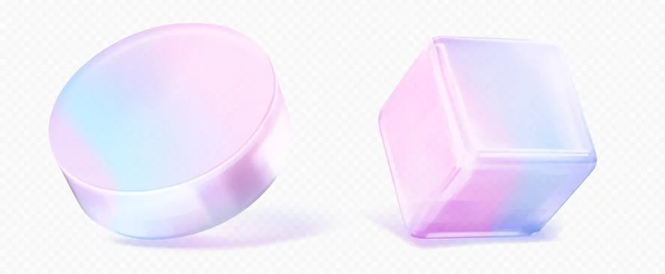 3D set of realistic cube and cylinder figures Stock Illustration
