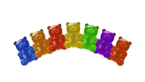 3D set of realistic gummy bear Stock Illustration