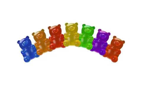 3D set of realistic gummy bear Stock Illustration