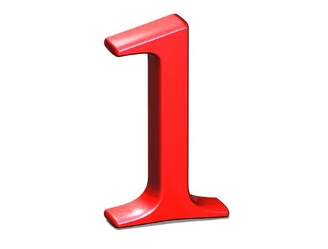 3d set red number on white background Stock Illustration