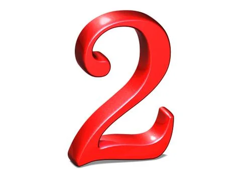 3d set red number on white background Stock Illustration