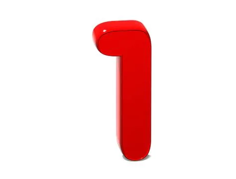 3d set red number on white background Stock Illustration
