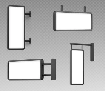3d set of signboard mockups Illustrazione stock
