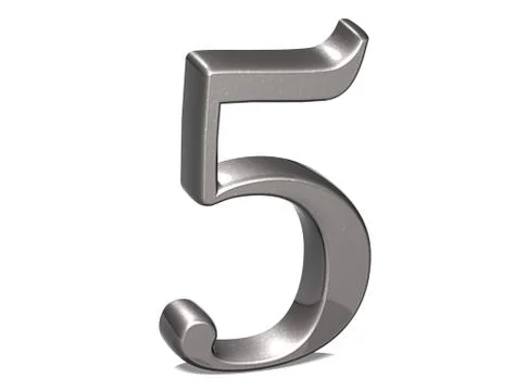 3d set silver number on white background Stock Illustration