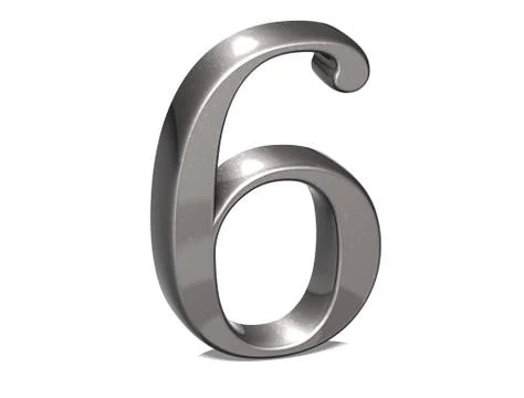 3d set silver number on white background Stock Illustration