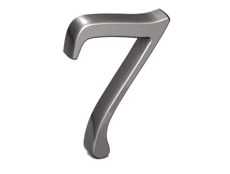 3d set silver number on white background Stock Illustration