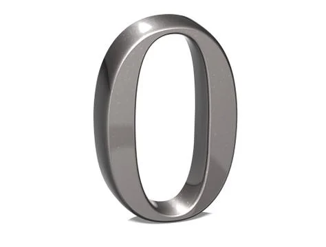 3d set silver number on white background Stock Illustration