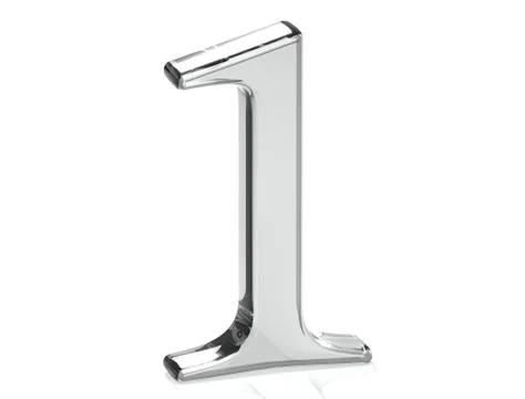 3d set silver number on white background Stock Illustration