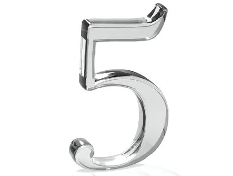 3d set silver number on white background Stock Illustration