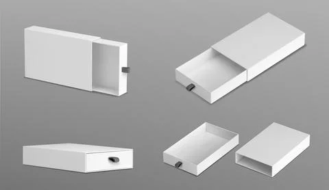 3D set of slide boxes isolated on gray background 스톡 일러스트