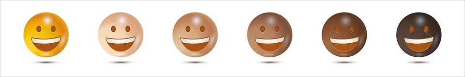 3D Set smiles. 3D stylized vector icon. smiling emoticon character design 스톡 일러스트