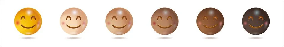 3D Set smiles. 3D stylized vector icon. realistic emoticon. Isolated 3D. Vector Illustrazione stock